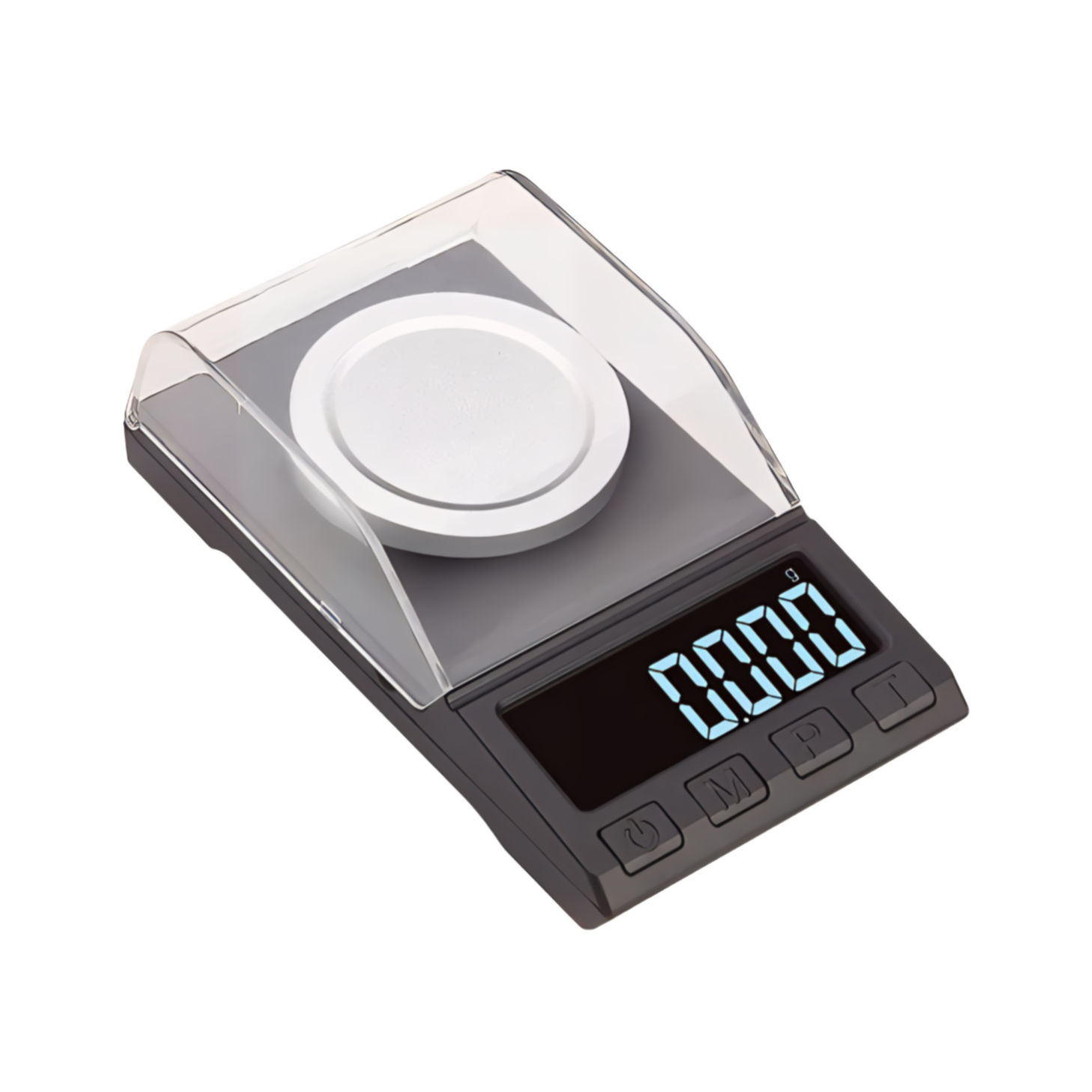 Digital precision scale on a white background.