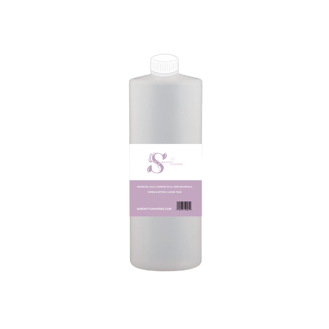 White bottle with a purple label on a white background